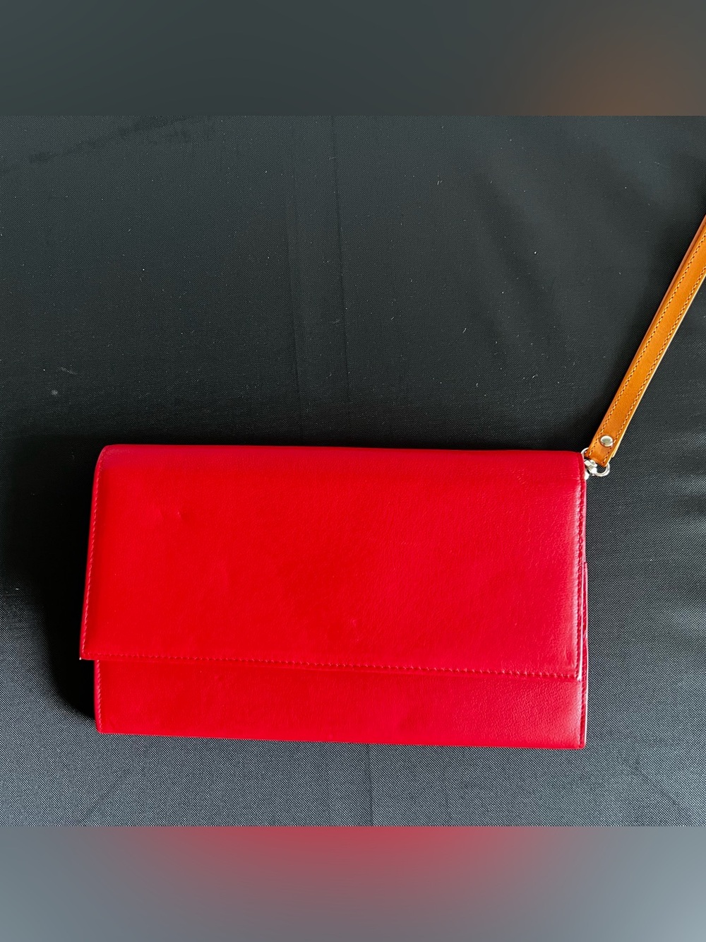 Danier Red Leather Wristlet Clutch - travel organizer